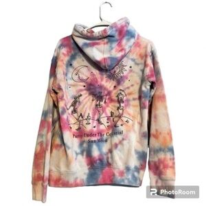 Pink and Blue Tie-Dye Oversized Relaxed Sweatshirt